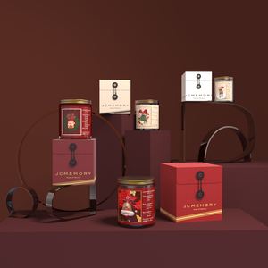 JCM, venta al por mayor, personalizado, lujo, decoración del hogar, fragancia, tarro de cristal ámbar, cera de soja, vela perfumada de Navidad, juego de regalo - Product Image 3