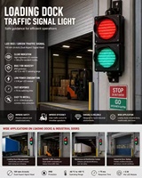 Feu de signalisation LED rouge-vert 100 mm à haut flux pour barrière de portail d'entrepôt 200 mm avec indicateur et garantie IP65 de 5 ans