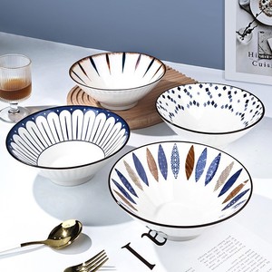 Bol conique de style japonais de 8 pouces, décoré sous l'émail, pour soupe de nouilles, design nordique, pour la maison et la cuisine - Product Image 4