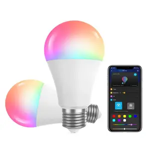 15w Bulb Alexa Tuya Wireless Dimmable RGB Color Changing Music Decorative Electric Light Bulb E27 7W 10W 12W 15W A60 Led Smart Bulb Wifi