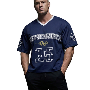 Maillot de football américain personnalisé pour jeunes, col en V classique, coupe ample, en maille polyester par sublimation TKAN255 - Product Image 1