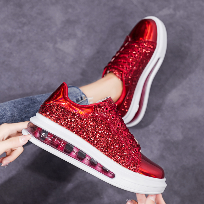 Zapatos deportivos elegantes y cómodos con cordones de mujer Brillantes  Glitter Flat Casual Sneakers comprar a buen precio — entrega gratuita,  reseñas reales con fotos — Joom