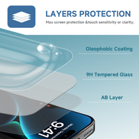 Protecteur d'écran en verre personnalisé hd anti-poussière 9h pour téléphone portable iPhone 16 15 Pro Max