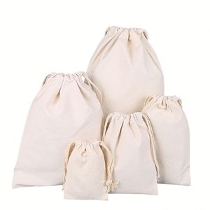 Wholesale Custom Cotton <b>Drawstring</b> <b>Bag</b> Recycled <b>Canvas</b> with Letter Pattern and Personalized Logo - Product Image 1