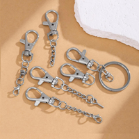 Mousquetons rotatifs avec chaîne d'extension pour porte-clés, accessoires de bricolage pour pendentifs de sac et artisanat