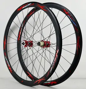 700C freno a disco biciclette ruota della bici della strada wheeset lega di 40 millimetri Copertoncino 6-bolt hub blocco 9mmQR10 0/135 di Alluminio CERCHIO disegnare i raggi