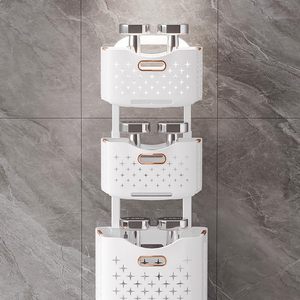 2-Tier Collapsible Breathable Mildew-Proof Eco-Friendly Durable Plastic Laundry <b>Basket</b> with Wheels for Bathroom Clothing Modern - Product Image 4