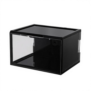 Range-chaussures LED personnalisable pour bureaux – Transparent, empilable, anti-poussière, simplicité moderne, gain de place, en plastique - Product Image 1