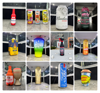 Bouteille de boisson gonflable publicitaire colorée, canette géante gonflable personnalisée pour la promotion