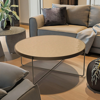 Table basse moderne à succès avec plateau en verre trempé et structure métallique, ensemble de meubles décoratifs pour salon