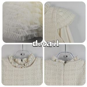 Gaun putri beludru putih anak perempuan, gaun Dalaman dekorasi renda Musim Semi dan musim dingin untuk anak perempuan - Product Image 4