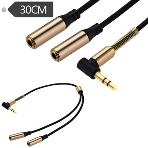 Audio Converter 3.5mm <b>Splitter</b> <b>Cable</b> Metal Plug For Headphones Laptop Phone - Product Image 2