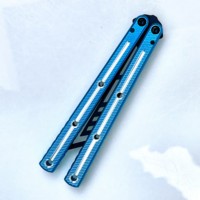 Couteau papillon pliant CSGO Series Model, lame en acier non affûtée, manche en aluminium, pour la chasse, l'entraînement, les activités de plein air, le camping et la randonnée
