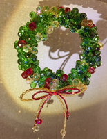 Guirlande de Noël Art Déco 2026 en verre perlé, attrape-soleil scintillant, ornement suspendu pour fenêtre, décoration de maison du Nouvel An, cadeau fait main pour fête