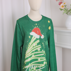 <span class=keywords><strong>Pull</strong></span> tricoté décontracté anti-boulochage vert pour <span class=keywords><strong>femme</strong></span>, idéal pour <span class=keywords><strong>Noël</strong></span>, collection automne-hiver, personnalisable OEM, vente en gros, dropshipping - Product Image 2