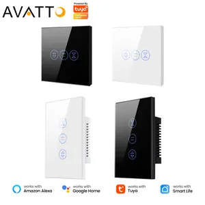 Avatto Tuya WiFi Smart Glass Touch Wireless Remote Wall Switches 1 2 3 4 Gang Controlled Smart Curtain Switch