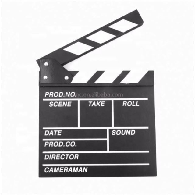 Customize logo Wood Director Video Scene Clapperboard TV Movie Clapper Board 20x20x1.5cm Film Slate Cut Prop High Performance