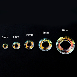 Anelli Cosmici in Cristallo Colorato Placcato Zhubi, Base in Argento, 6 8 10 14 20mm, Anelli Rotondi con Perle di Vetro per Creazione di Gioielli - Product Image 2