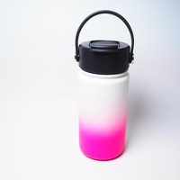 Bouteille d'eau en métal écologique haut de gamme 350 ml en acier inoxydable dégradé avec couvercle breveté, poignée de transport amovible, logo personnalisé