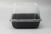 Boîte en plastique transparente PET de haute qualité avec couvercle personnalisé, base vierge, pour pousses de légumes