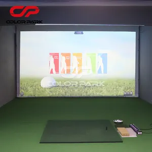 Máquina de jogo colorida para jogos indoor, simulador de golfe com tela 2D, bolas de golfe vr para treinamento de golfe