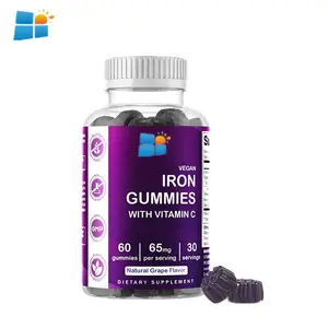 OEM/ODM/OBM Organic Vegan Iron Gummies With Calcium Iron Zinc Seleniu Gummies Immunity Energy Growth Supplement Blood Builder