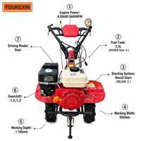 Minicultivador diésel de transmisión directa de calidad profesional, tanque de combustible de 2.5L, embrague mejorado, MOQ bajo, con kit de herramientas para arrozales, venta directa de fábrica