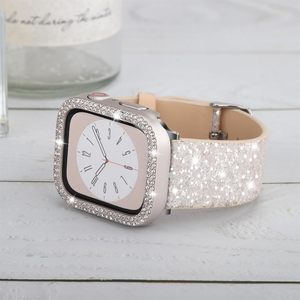 Bracelet scintillant compatible <span class=keywords><strong>Apple</strong></span> <span class=keywords><strong>Watch</strong></span> avec boîtier en diamant bling 38mm-49mm série 11/10/9/8/7/6/5/4/3/2/1 & SE3/SE2/bandes <span class=keywords><strong>SE</strong></span> - Product Image 6