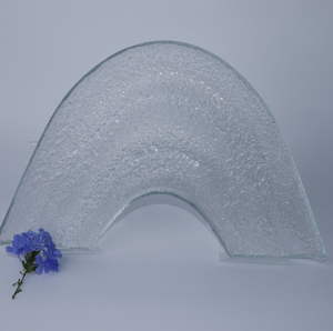Panneau décoratif moderne en verre dépoli, forme courbe, structure solide, haute transmission lumineuse, décoration autoportante - Product Image 6