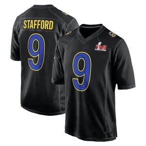 Broderie personnalisée en gros Los Angeles Rams # 3 # 10 # 16 # Maillot de football 99 en maille poly, unisexe adulte, avec logo imprimé sur le devant, en stock - Product Image 5