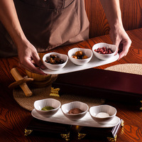 Ensemble de bols en céramique miniatures pour sauce soja, fruits, wasabi, salades, collations, noix, ketchup, assaisonnements, avec plateau de service, vaisselle de restaurant