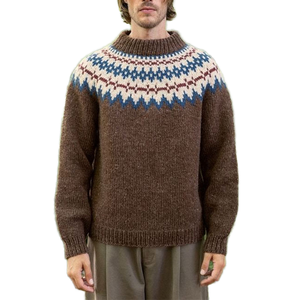 Suéter de Invierno Tejido de Moda Vintage, Grueso, con Diseño de Patrón Geométrico Irregular, Suéter de <span class=keywords><strong>Cuello</strong></span> <span class=keywords><strong>Alto</strong></span> Medio de Manga Larga para <span class=keywords><strong>Hombre</strong></span> - Product Image 5