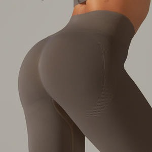 नए इंतजार यूरोपीय अमेरिकी ठोस रंग उच्च लोचदार चार टुकड़े सेट सांस लेने योग्य योग - Product Image 5