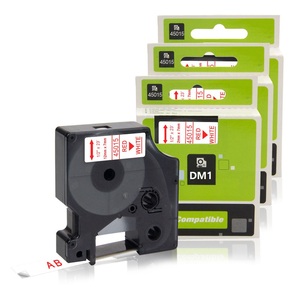 Kompatibles DYMO D1-Etikett 12mm Rot auf Weiß 45015 Thermotransferband-Etiketten band für Dymo-Drucker LM160 - Product Image 1