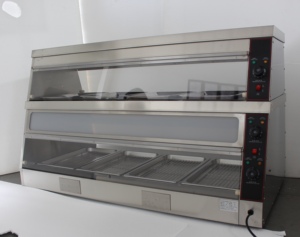 Nuova Vetrina Riscaldata Elettrica a 2 Ripiani in Argento, Larghezza 1,8M, Controllo Digitale Intelligente della Temperatura per <span class=keywords><strong>Hamburger</strong></span>, <span class=keywords><strong>Pizza</strong></span> e Fritti - Product Image 6