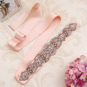 Ceinture de mariée avec <span class=keywords><strong>strass</strong></span> Ceinture perlée pour robe de mariée Ceinture en cristal pour la taille - Product Image 4