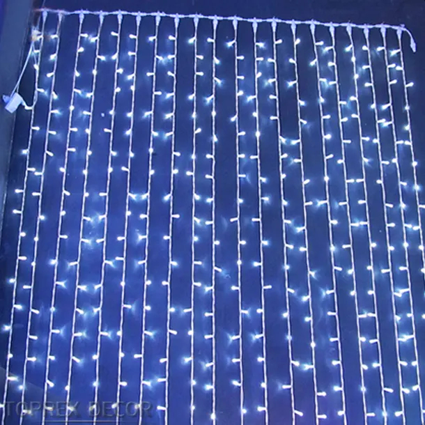 China Plastic Christmas Lights Led Outdoor Waterproof 600 LEDs 2m*3m IP65 Multi-color Dimmable CE Certified String