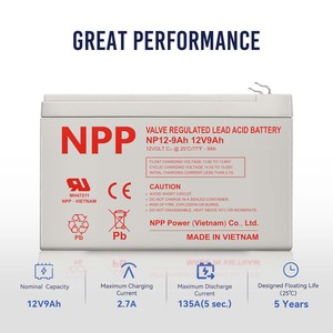 Maintenance Free Seal Lead Acid VRLA UPS 12V 9ah Battery Rechargeable for Emergency <b>Lighting</b> <b>System</b> - Product Image 4