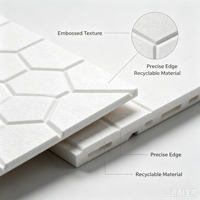 Panneau acoustique hexagonal en fibre de polyester 100% absorbant le son, panneaux acoustiques en feutre PET ignifuge