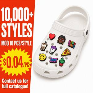 Abalorios de PVC personalizados con diseño de comida de dibujos animados, decoraciones lindas de animales con lemas para zuecos, accesorios de goma suave para sandalias y pantuflas al por mayor - Product Image 2