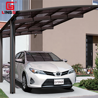 Abri de voiture en alliage d'aluminium Pare-soleil d'extérieur Toit en polycarbonate étanche Parking pour voiture
