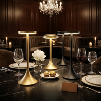 Lámpara de Mesa LED Recargable de Diseño Simple, Portátil, Táctil, Inalámbrica, con Regulación Continua, de Aluminio, de Lujo, para Restaurante