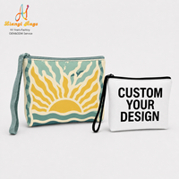 Sac cosmétique en néoprène personnalisé style bohème avec imprimé soleil, pochette de rangement pour maquillage et soins de la peau, idéal pour les voyages, la promotion quotidienne et les cadeaux.