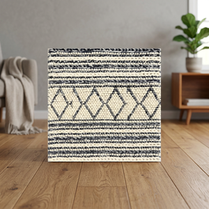 Handmade Wool Braided Scandinavian Geometric Area Rug Machine Washable Non-Slip Pet-Friendly Stain Resistant Rectangle <b>Floor</b> <b>Mat</b> - Product Image 2