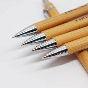 Eco Friendly Natural Bamboo Click Ballpoint <b>Pen</b>, Sustainable <b>Retractable</b> Advertising <b>Pen</b> With Stainless Steel Parts Custom Laser - Product Image 5