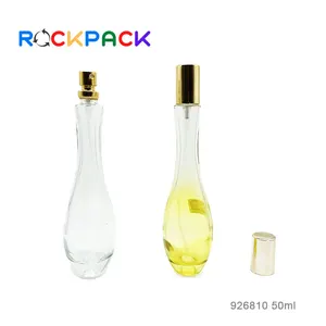 50ml yuvarlak şekil uzun boyun cam şeffaf sarı boş parfüm şişeleri