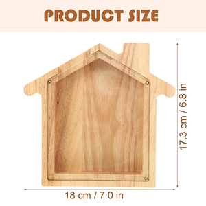 Hucha de madera natural, hucha, hucha de madera, hucha con dinero visible, hucha familiar. - Product Image 3