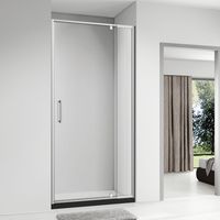 Portes de douche en verre trempé de 8 mm en alliage d'aluminium avec cadre, porte pivotante, cabine de douche pour salle de bain