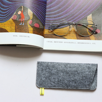 Étui minimaliste pliable anti-rayures, anti-poussière, fait à la main, en feutre portable pour hommes et femmes, sac de protection pour lunettes de soleil