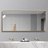 Miroir de salle de bain intelligent à LED avec éclairage, cadre en aluminium rectangulaire mural, étanche et anti-buée, CF Custom 60/70/80/90/100cm